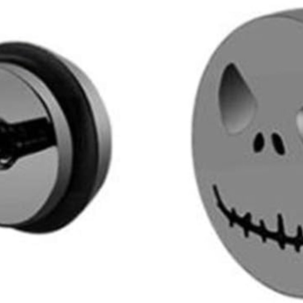 Stainless Steel Gothic Skull Cut Face Coktail Party Halloween Biker Stud Earring